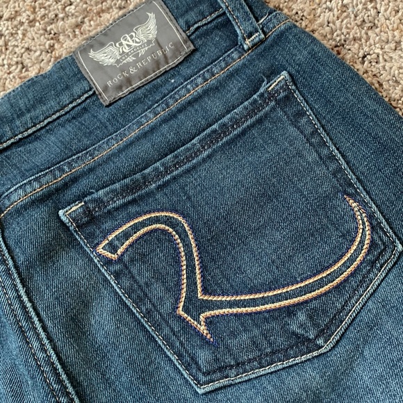 Rock & Republic Stella boot Straight Leg Mid Rose Jeans in Ordr wash - Picture 9 of 12